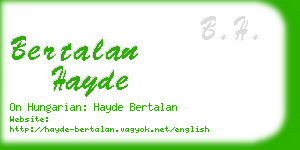 bertalan hayde business card